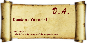 Dombos Arnold névjegykártya
